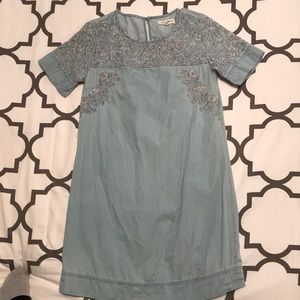 Embroidered Denim Dress